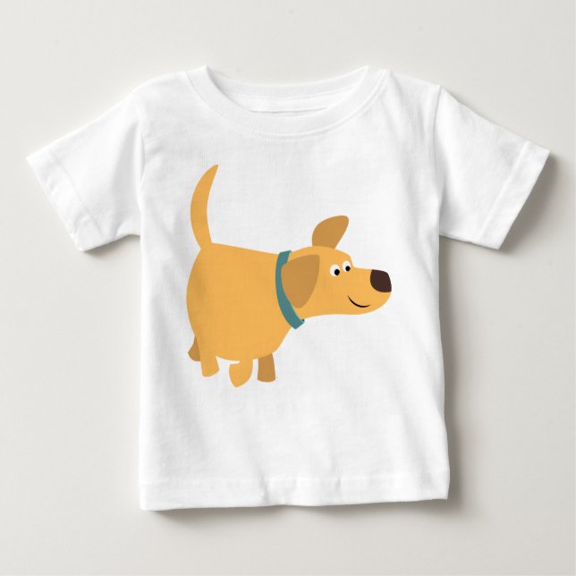 Camiseta Para Bebê Camisa-T-Bebê Amarelo-Labrador (Frente)