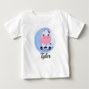 Camiseta Para Bebê Camisa-T-Bebê Personalizada De Vaca Bela