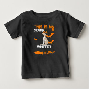 Camiseta Para Bebê Camisa-T-Cão Assustador de Whippet Halloween