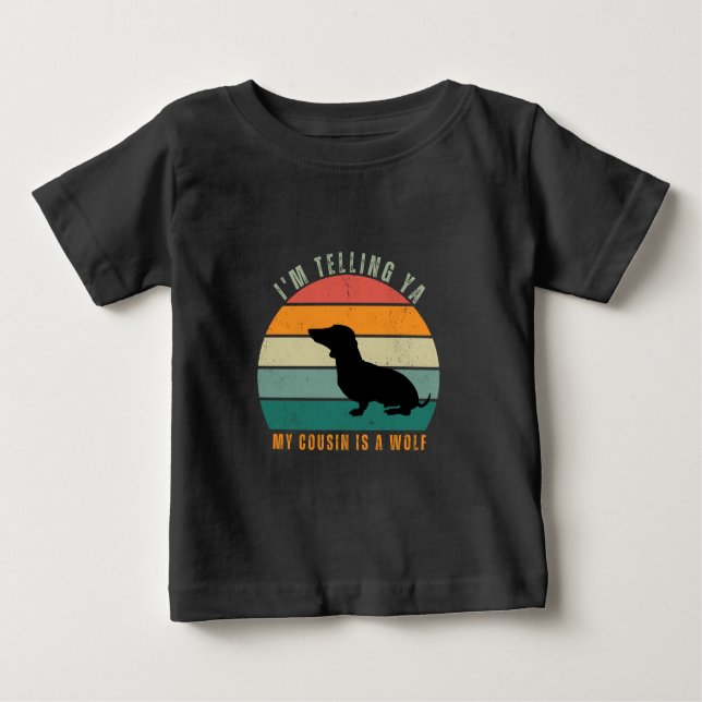 Camiseta Para Bebê Camisa-T-Cão-Dachshund (Frente)