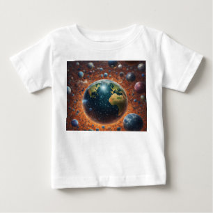 Camiseta Para Bebê Camisa-T Celestial Harmonia Terra