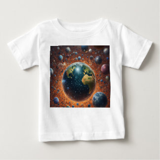 Camiseta Para Bebê Camisa-T Celestial Harmonia Terra