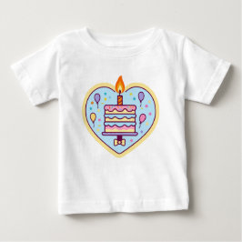 Camiseta Para Bebê Camisa-T - Chá de algodão mole com aniversário úni