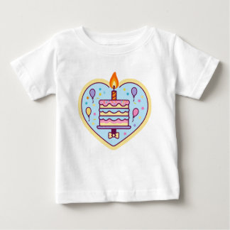 Camiseta Para Bebê Camisa-T - Chá de algodão mole com aniversário úni