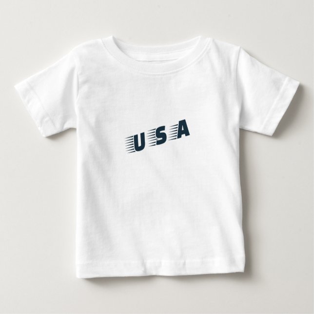Camiseta Para Bebê Camisa-T das Crianças dos EUA - Estilo Patriótico  (Frente)