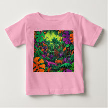 Camisa-T de Animais Exóticos da Cena Selva