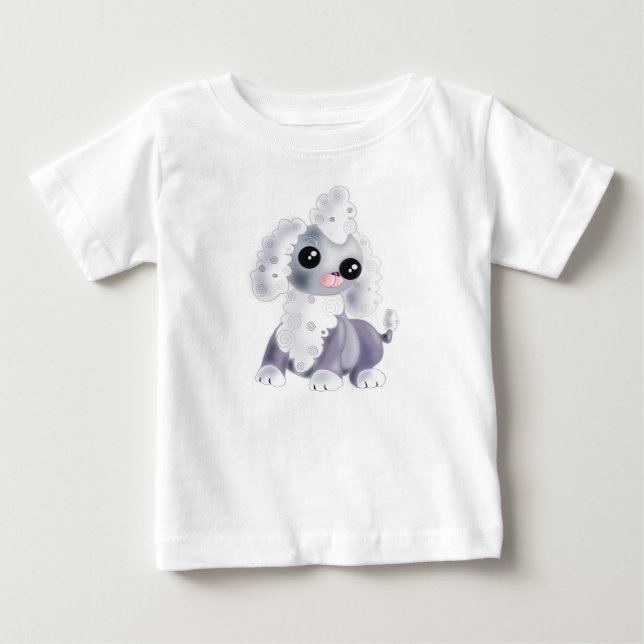 Camiseta Para Bebê Camisa-T De Bebê De Cachorro Bestial (Frente)
