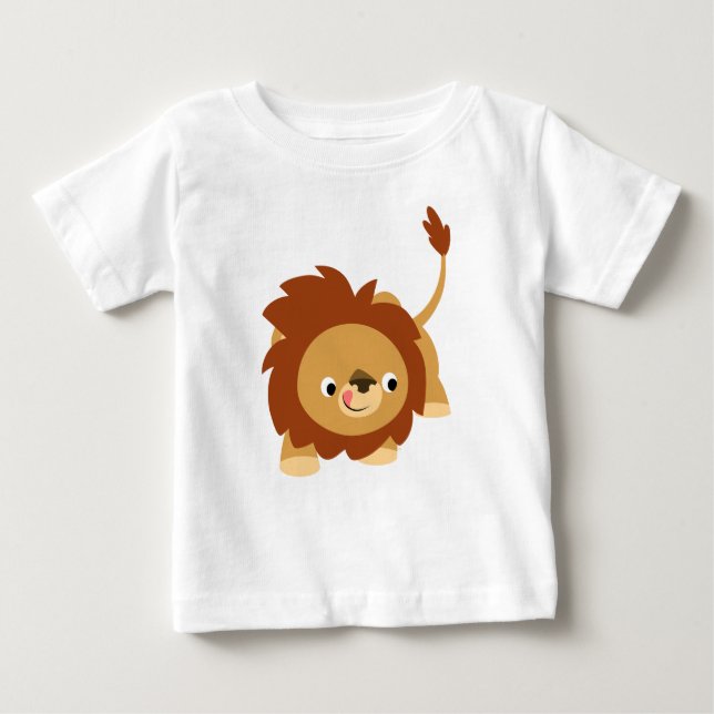 Camiseta Para Bebê Camisa-T De Bebê De Leão De Cartoon Sprightly (Frente)