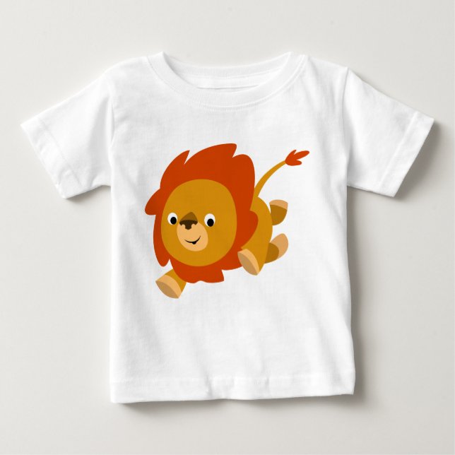Camiseta Para Bebê Camisa-T De Bebê Lion De Cartoon Rápido (Frente)