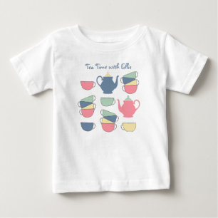 Camiseta Para Bebê Camisa-T de Bebê Personalizada no Tempo do Chá