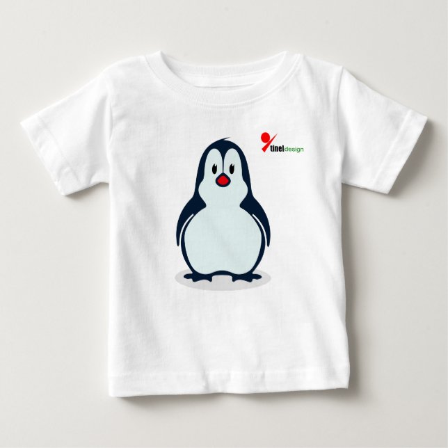 Camiseta Para Bebê Camisa-T De Bebê Pguin Jogada (Frente)