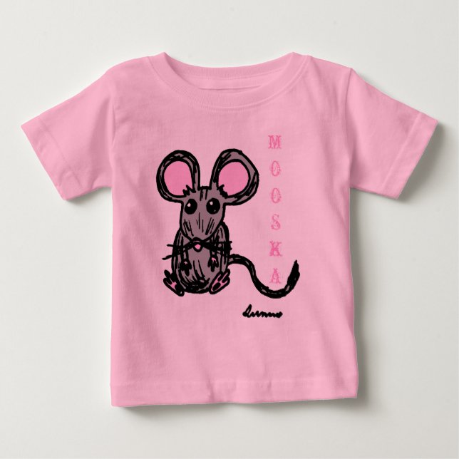 Camiseta Para Bebê Camisa-T de Capa longa de Mooska-Cute (Frente)