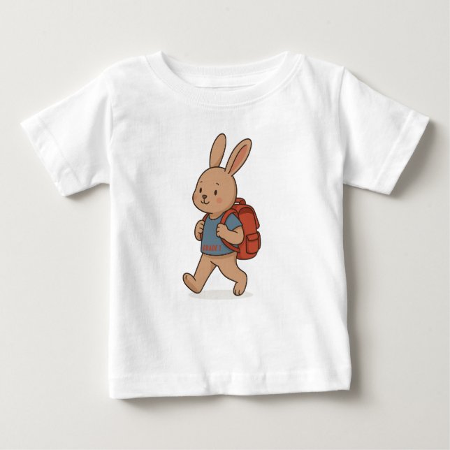 Camiseta Para Bebê Camisa-T de coelhinhos bonitos - Voltar ao coelho  (Frente)
