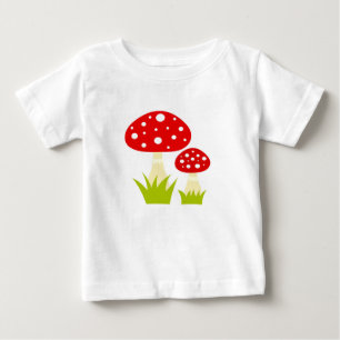 Camiseta Para Bebê Camisa-T de cogumelo vermelho-carnudo