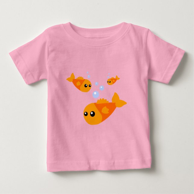 Camiseta Para Bebê Camisa-T de Criança de Peixe (Frente)