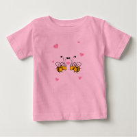 Camisa-T de Criança Rosa da Abelha