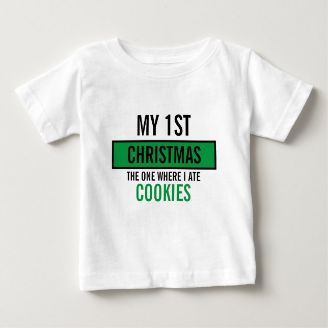 Camiseta Para Bebê Camisa-T de modelo engraçada de Natal personalizad (Frente)