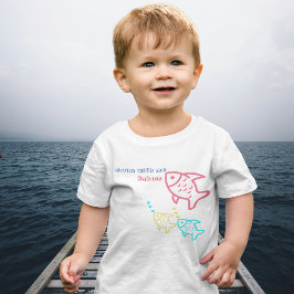 Camiseta Para Bebê Camisa-T de Peixe Multicolorido