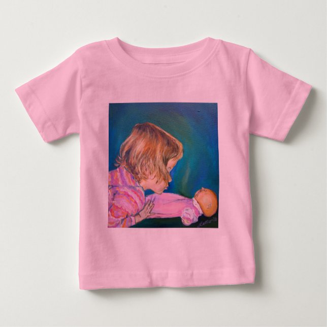Camiseta Para Bebê Camisa-T de pijama rosa (Frente)