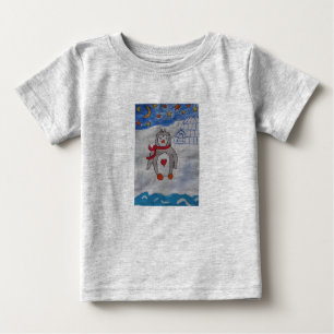 Camiseta Para Bebê Camisa-T de Pinguim-Neve Inverno