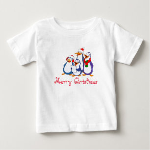 Camiseta Para Bebê Camisa-T de Pinguins de Bebê