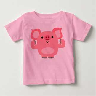 Camiseta Para Bebê Camisa-T De Porco De Cartoon Musclado, Cute