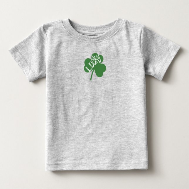 Camiseta Para Bebê Camisa-T de São Patrick, um trevo sortudo (Frente)