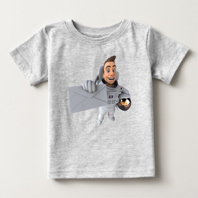 Camiseta Para Bebê Camisa-T do Astronauta Universo 3D Adoráveis (Frente)