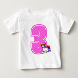 Camiseta Para Bebê Camisa-T do bebê número Unicórn personalizada
