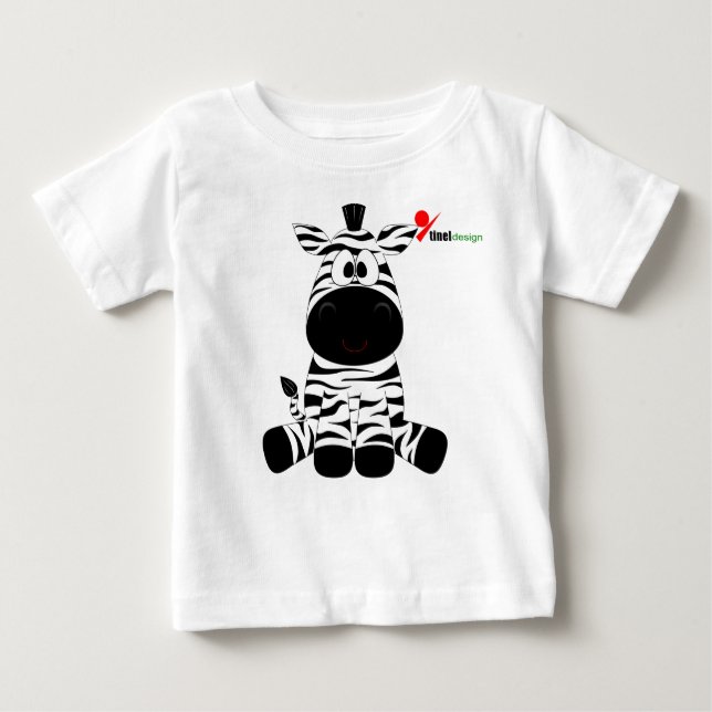 Camiseta Para Bebê Camisa-T do Bebê Zebra Stripy (Frente)