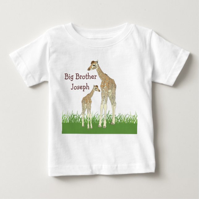 Camiseta Para Bebê Camisa-T do Girafas Irmão (Frente)