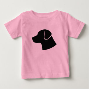 Camiseta Para Bebê Camisa-T do vetor de silhueta da cabeça de cão min