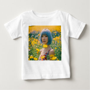 Camiseta Para Bebê Camisa-T Floral De Enchimento