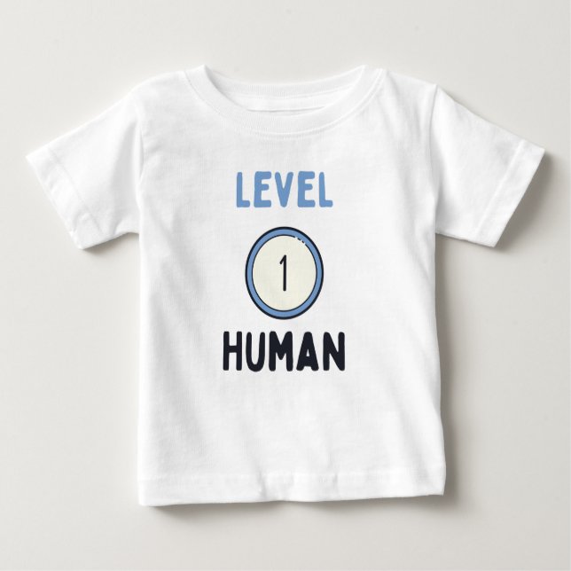 Camiseta Para Bebê Camisa-T humana de nível 1 (Frente)