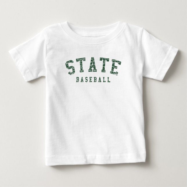 Camiseta Para Bebê Camisa-T STATE Baseball (Verde) (Frente)