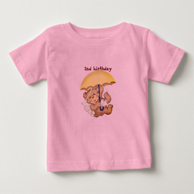 Camiseta Para Bebê Camisa-ursinho rosa adorável (Frente)