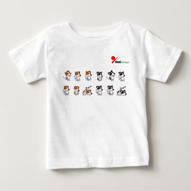 Camiseta Para Bebê Camiseta Adorável de Bebê Cachorro (Frente)