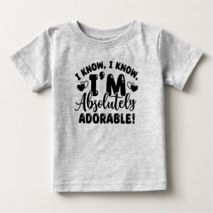 Camiseta Para Bebê Camiseta Adorável de Bebê cinza
