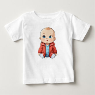 Camiseta Para Bebê Camiseta Adorável de Bebê com Impressão de Bebê Bo
