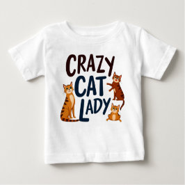 Camiseta Para Bebê Camiseta Adorável de Bebê – Dona de Gato Maluca co