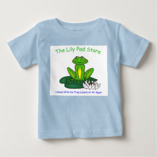 Camiseta Para Bebê Camiseta Azul Bebê com Sapo na Folha de Nenúfar Br