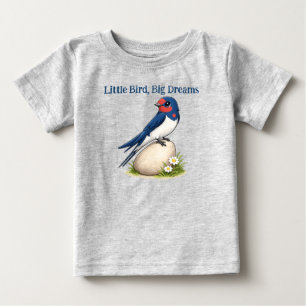 Camiseta Para Bebê Camiseta Bebê Andorinha Sonhos Grandes Passarinho 