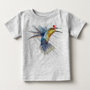 Camiseta Para Bebê Camiseta-bebê beija-flor-branca