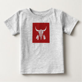 Camiseta Para Bebê Camiseta-bebê cinza Búfalo-Fantasma Vermelho