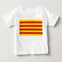 Camiseta bebê com bandeira da Catalunha