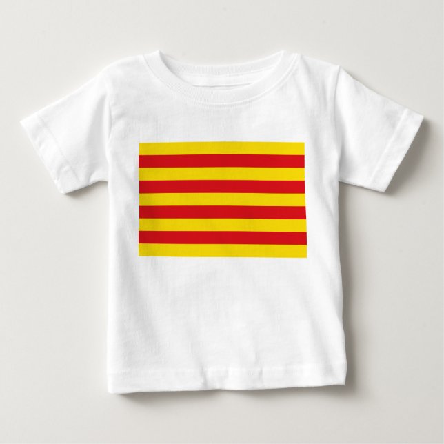 Camiseta Para Bebê Camiseta bebê com bandeira da Catalunha (Frente)