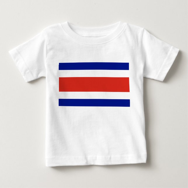 Camiseta Para Bebê Camiseta Bebê com Bandeira da Costa Rica (Frente)