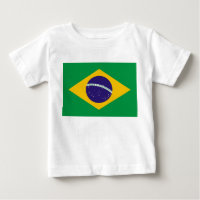 Camiseta Bebê com Bandeira do Brasil