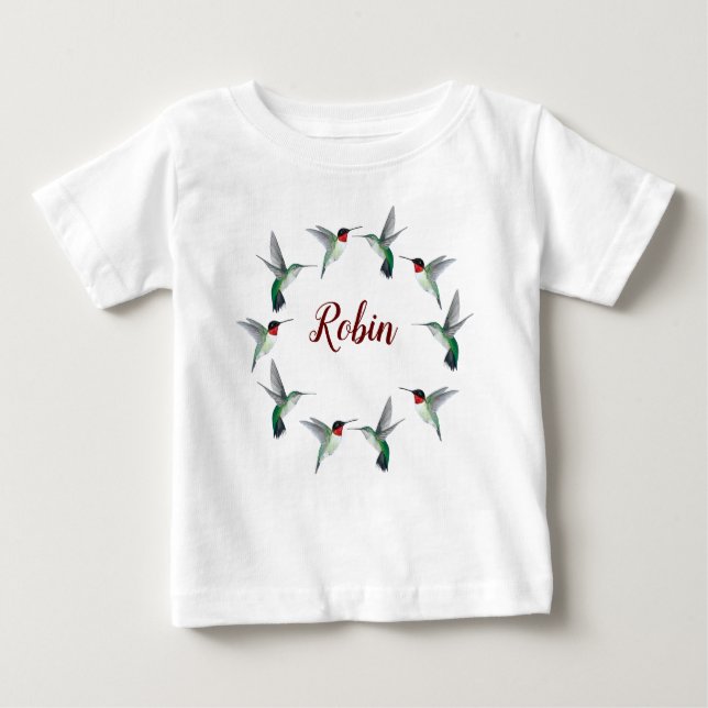 Camiseta Para Bebê Camiseta-bebê com garganta-rubi personalizada (Frente)