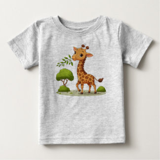 Camiseta Para Bebê Camiseta Bebê com impressão de Girafa Bonita